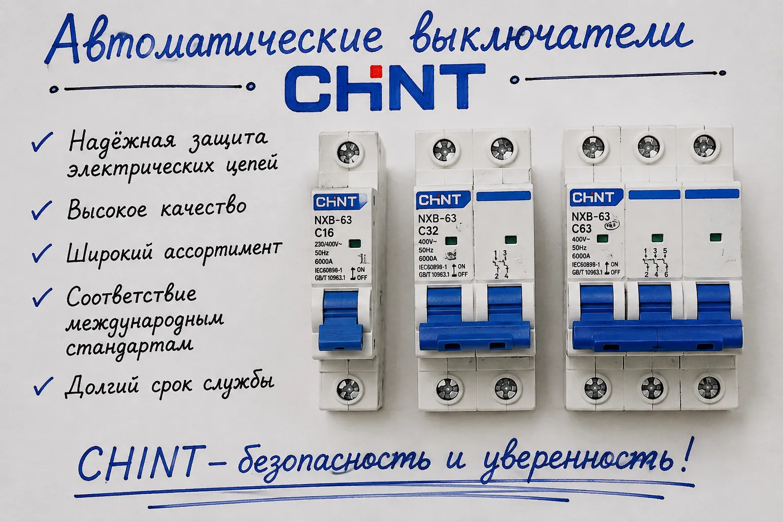 CHINT NXB-63 автоматические выключатели