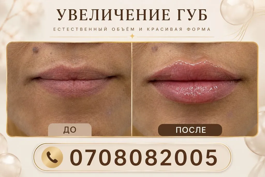 Контурная пластика губ гиалуроновым филлером. - Цель: увеличение