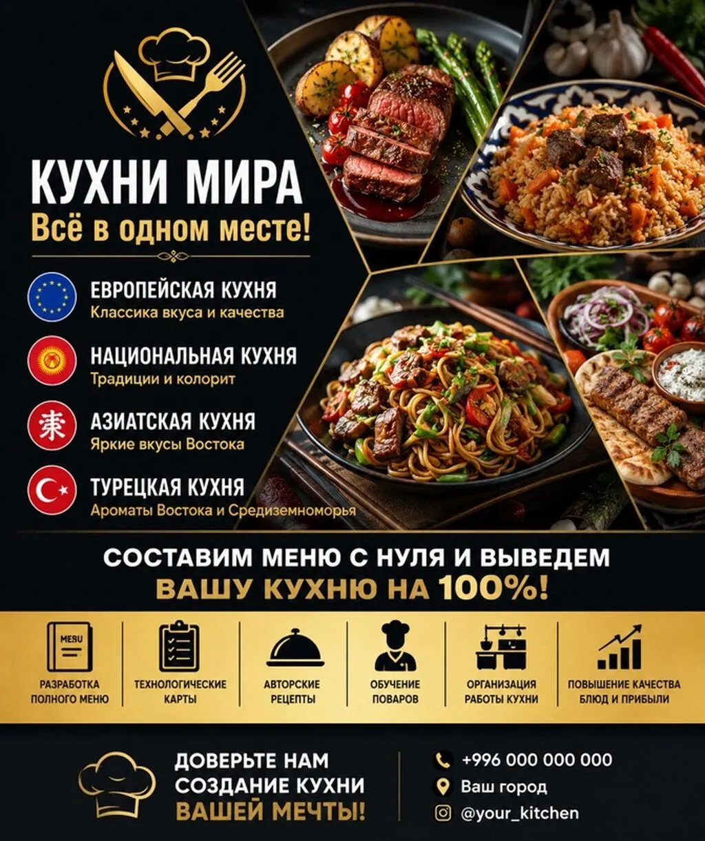 Кухни мира — всё в одном месте! Профессиональные услуги по созданию и